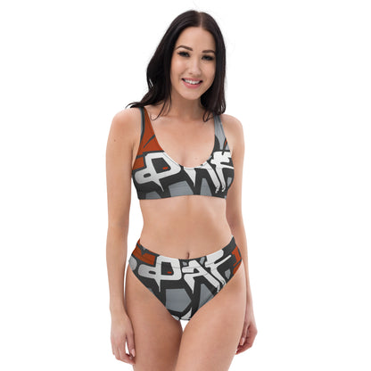 Graffiti Style high-waisted bikini