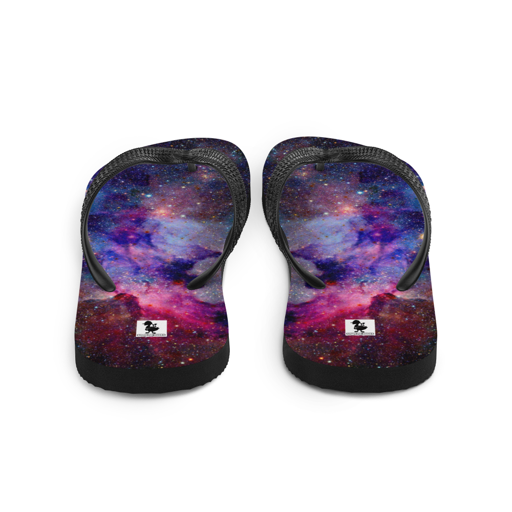 Space Thong, Space Sandals & Flip Flops, Galaxy Space Flip-flops Footwear Night Sky Interstellar smoking ducks,