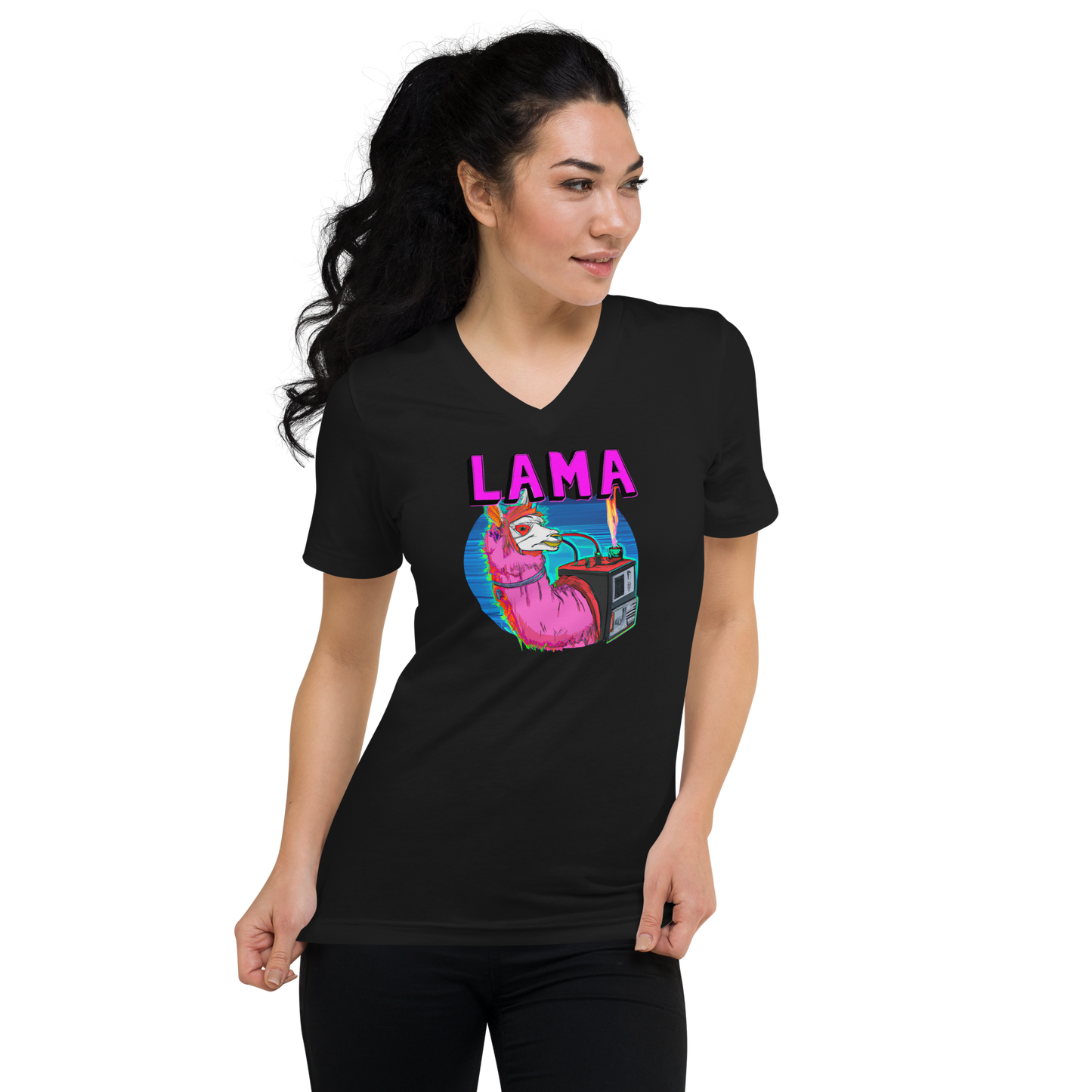 Lama Women's Short Sleeve V-Neck T-Shirt