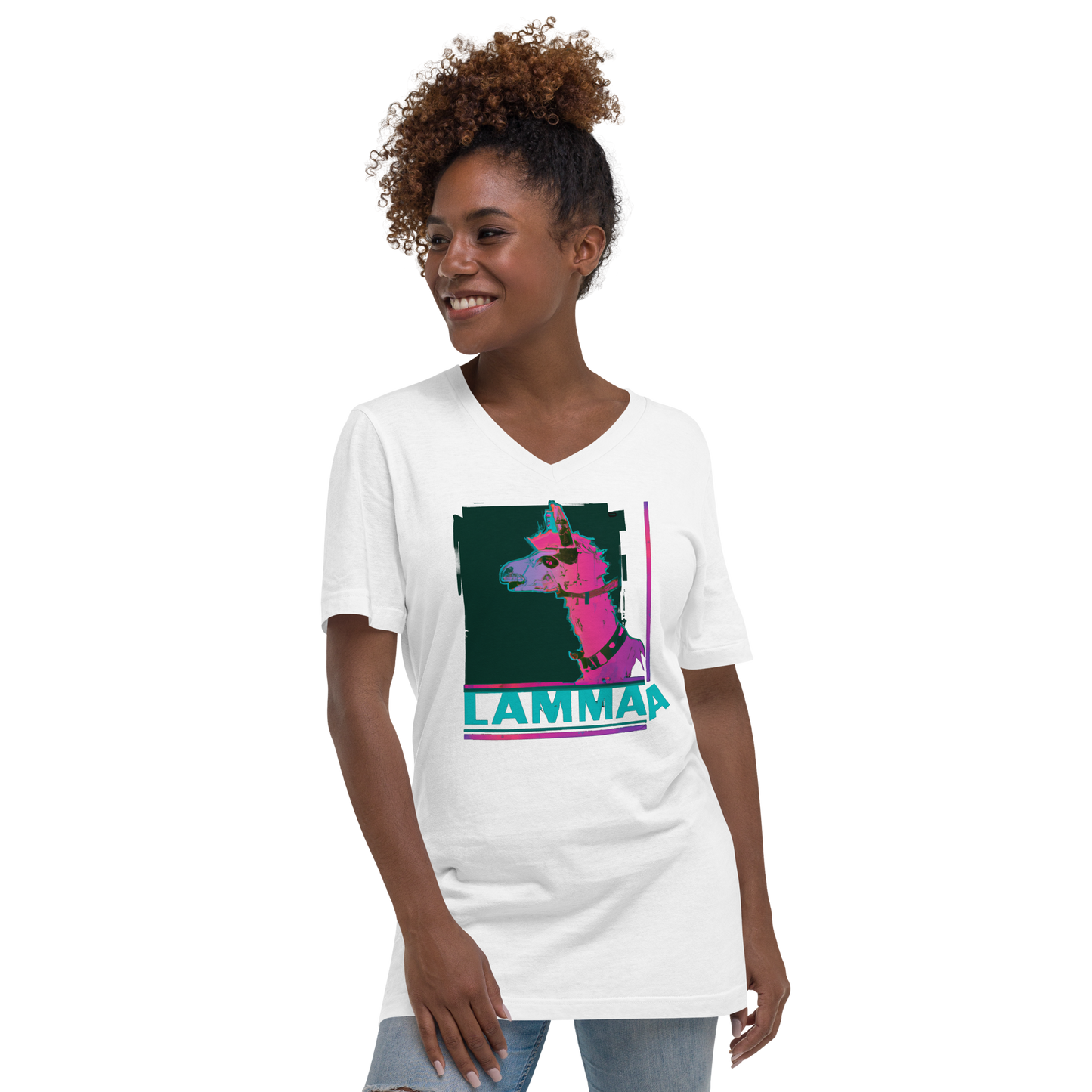 Lama Women's Short Sleeve V-Neck T-Shirt